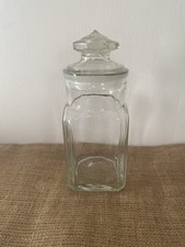 Vintage Glass Sweet Storage Jar Octagon Lid