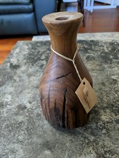 Carved Wood Vase, Made From