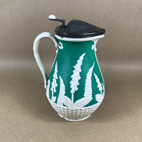 Antique green pitcher with - green,