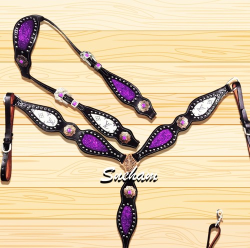 Purple western horse tack set - purple,