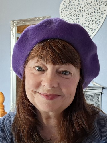 Purple beret brand - brand, with
