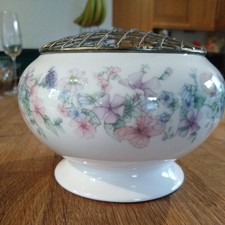 Wedgwood Angela Round Posy/Rose Bowl  16cms Wide, 11cms Tall, Wire Mesh Top