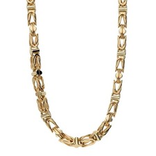 Ladies 9ct Rose Gold Byzantine Link Necklace - 22" - 47.6g