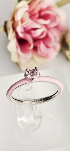 Pandora pink enamel - heart, ring
