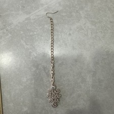 Gold Indian Maang Tikka Headpiece with Rhinestones – Bridal Bindi Jewelry