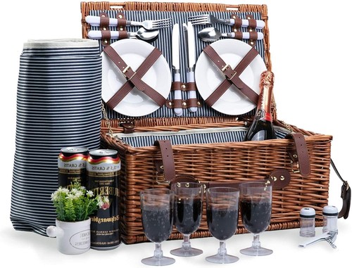 Retro wicker picnic basket for - picnic,