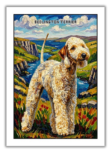 Bedlington terrier vibrant - a4,