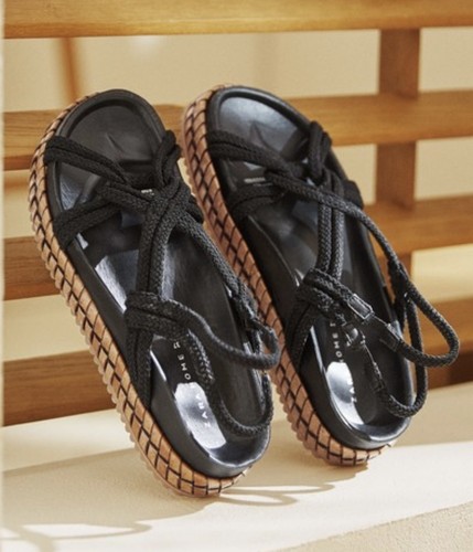 Zara black rope sandals - black,