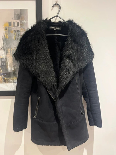 Warehouse women black faux - black,