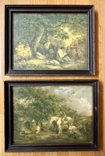 Pair framed vintage fine - pair,