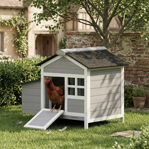 Wooden chicken coop hen house - chicken,