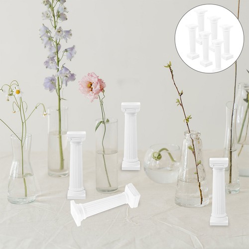 8pcs white mini roman - white, pillar