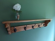 Hand Made Coat Rack and Shelf