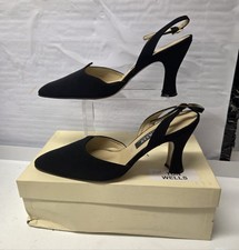 Ladies BALLY Pointy Black Court Slingback Shoes Size 5 CG T21