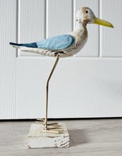 Handpainted wooden shorebird - wooden,