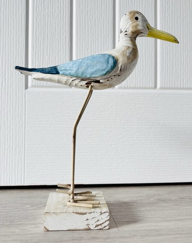 Handpainted wooden shorebird - handpainted,