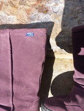 Moshulu size 41 aubergine boots suede warm faux fur inside