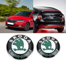 For SKODAs Bonnet Boot Badge Emblem 90mm/80mm Front Rear 32D853621A 5JD853621A