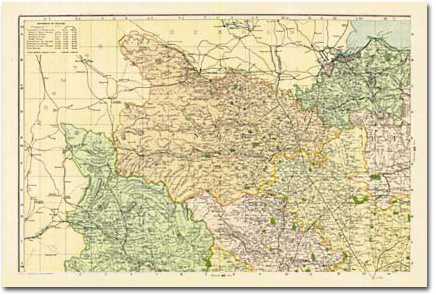 Historical map yorkshire - historical,