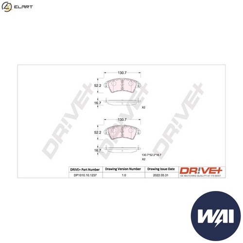 Brake pad set disc - brake,