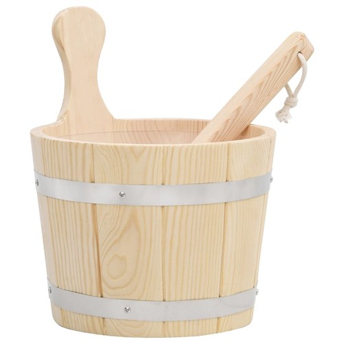 Solid wood pine sauna - solid, bucket