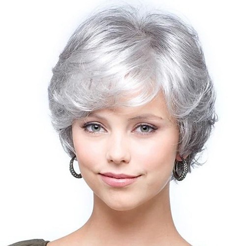 Wavy short hair wigs natural - short,