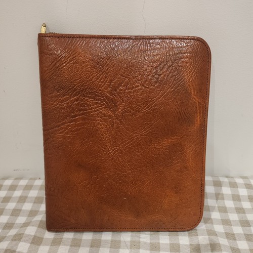 Vintage brown leather - leather, zipped