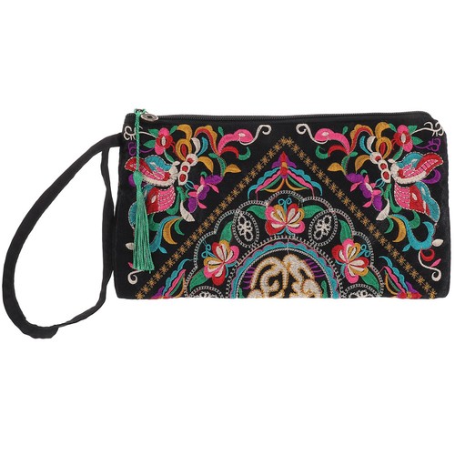 Ethnic embroidered wallet - embroidered,
