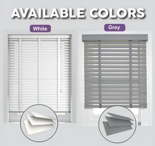 Faux Wood Venetian Blinds 50mm White Wood Wooden Window Blind Easy Fit Trimable