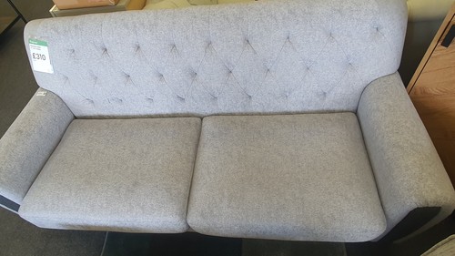 Grey seater button back - 3, sofa