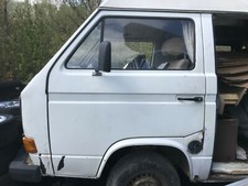 VW TRANSPORTER T25 CAMPER WHITE PASSENGER DOOR COMPLETE WITH GLASS WINDOW REG 