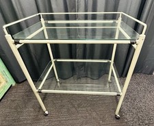 Vintage Medical/Utility Trolley With Removable Glass Shelves