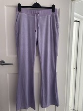 Juicy Couture Ladies Gorgeous Lilac Velour Tracksuit Bottoms Size Xl Worn one