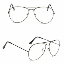 Clear Lens Aviators Glasses -