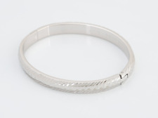 925 Sterling Silver Filled Simple Diamond Cut Openable Bangle Bracelet