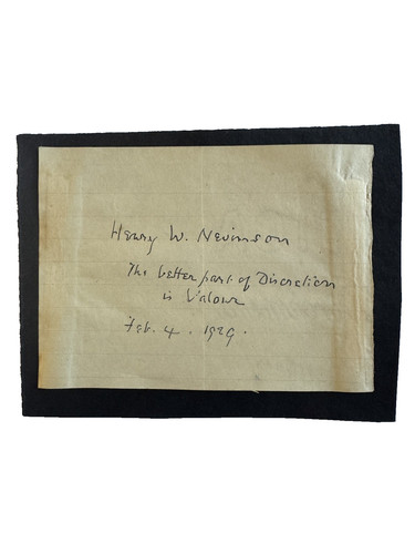 Henry woodd nevinson autograph - nevinson,