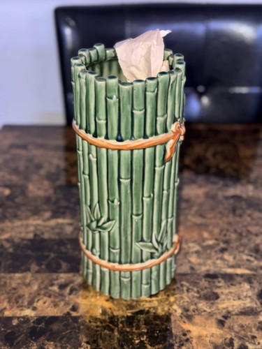Glazed ceramic green bamboo - glazed,