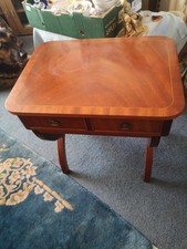 small oak gate leg table with two draws