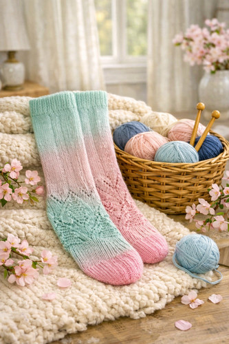 Hand knitted wool - 75%, wool,