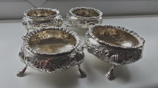 Set of 4 Antique Sterling