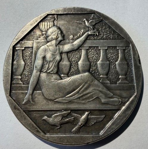 Art deco french medal - art,