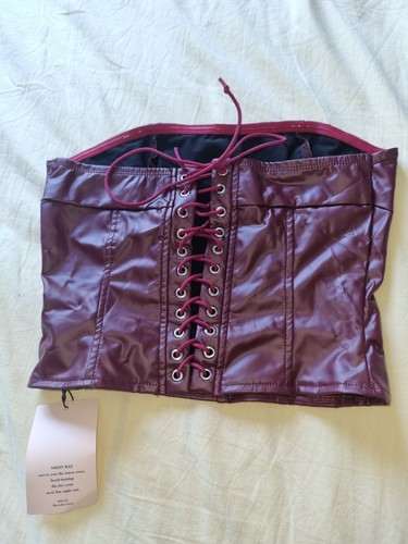 Shein bae burgundy - burgundy, faux