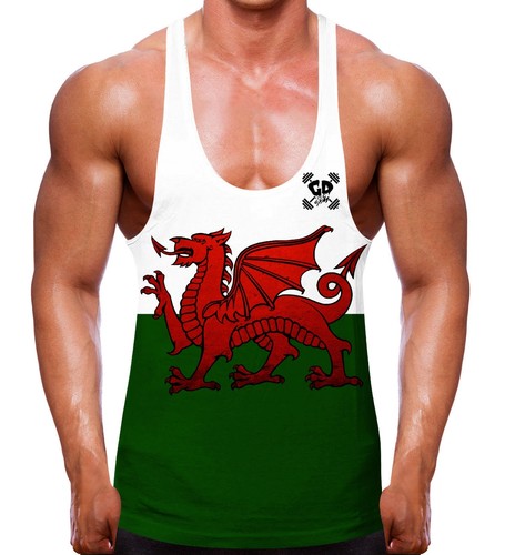 Wales flag bodybuilding vest - wales,