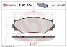 BREMBO P 83 074 BRAKE PAD SET