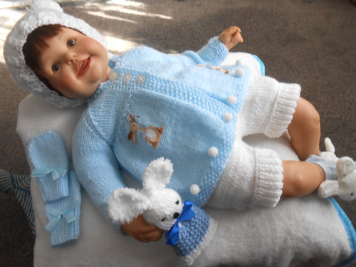 Hand knitted blue - hand,