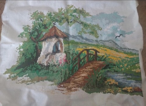 Finished cross stitch picture - finished,