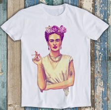 Frida Kahlo Art Design Smoking Funny Gift Tee T Shirt 201