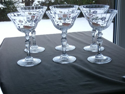 Crystal floral champagne - 6, x