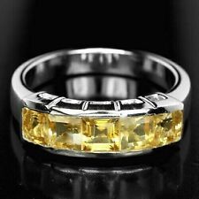 Silver Ring Citrine Genuine Natural Mined Gems Solid Sterling Size S US 9.25