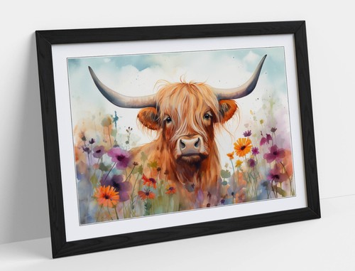 Watercolour highland cow - watercolour,